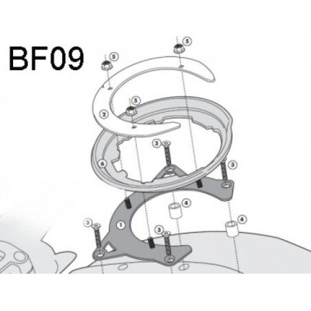 Givi BF09 flangia metallica per borsa da serbatoio tanklock