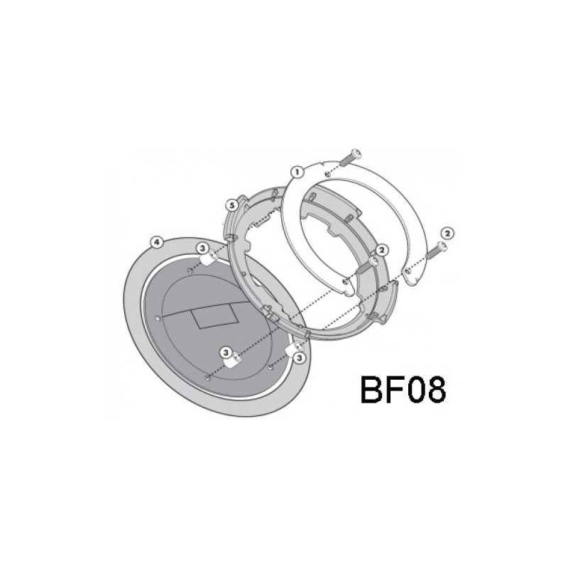 BF08 flangia metallica per aggancio borse da serbatoio Givi tanklcock 