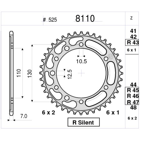 Kit trasmissione TROFEO 256021000 Yamaha Tracer 900 dal 2013 al 2017