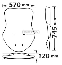 Isotta SC4517 Parabrezza altissima protezione Honda X-ADV 750 trasparente