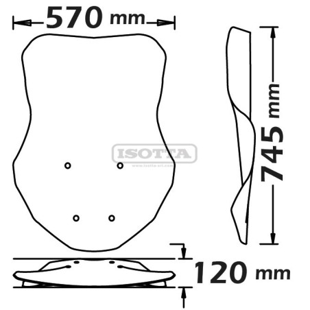 Isotta SC4517 Parabrezza altissima protezione Honda X-ADV 750 trasparente