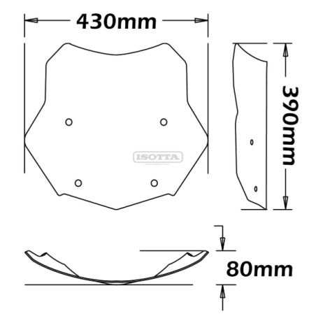 Isotta SC1158 Cupolino medio BMW R 1250 GS / R 1200 GS LC