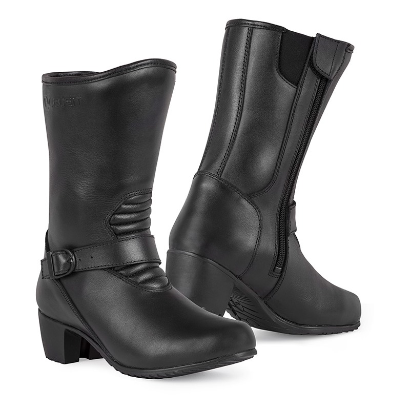 Stivaletto moto donna con tacco Eleveit Lady Rider Nero