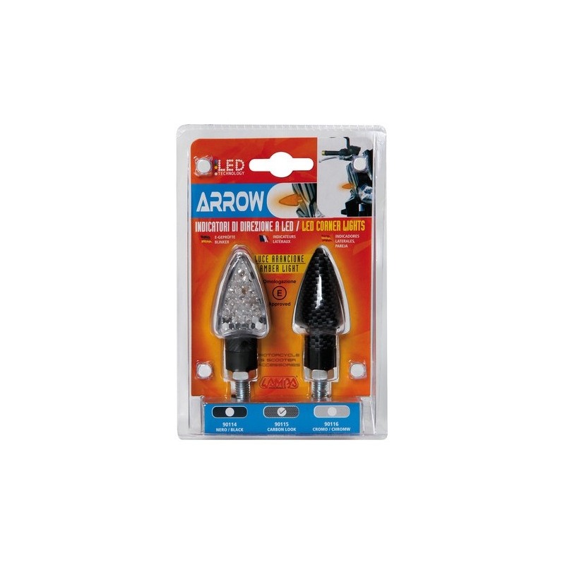 COPPIA FRECCE LAMPA ARROW CARBON LOOK COD.90115