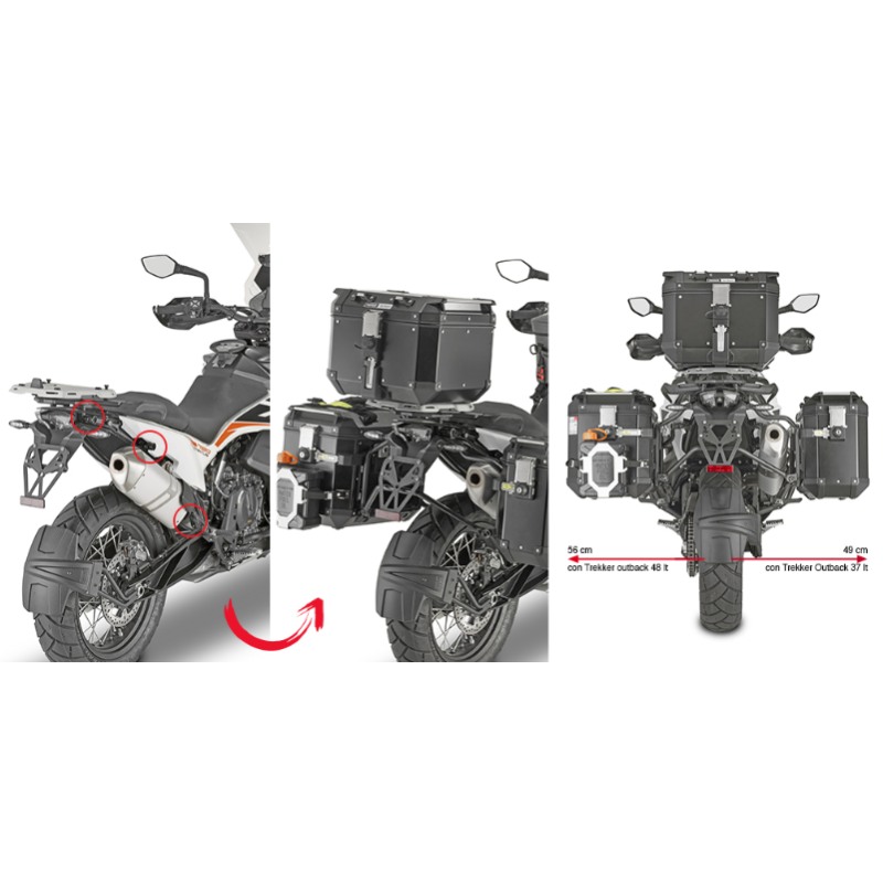 Kappa KLOR7710CAM Portavaligie laterali KTM 790 / 890 Adventure Monokey Cam Side