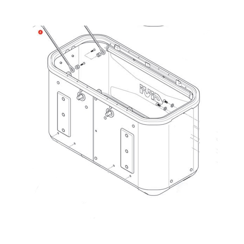 Givi ZDLM36BRFM Ricambio fondo valigia Dolomiti Nero Destra