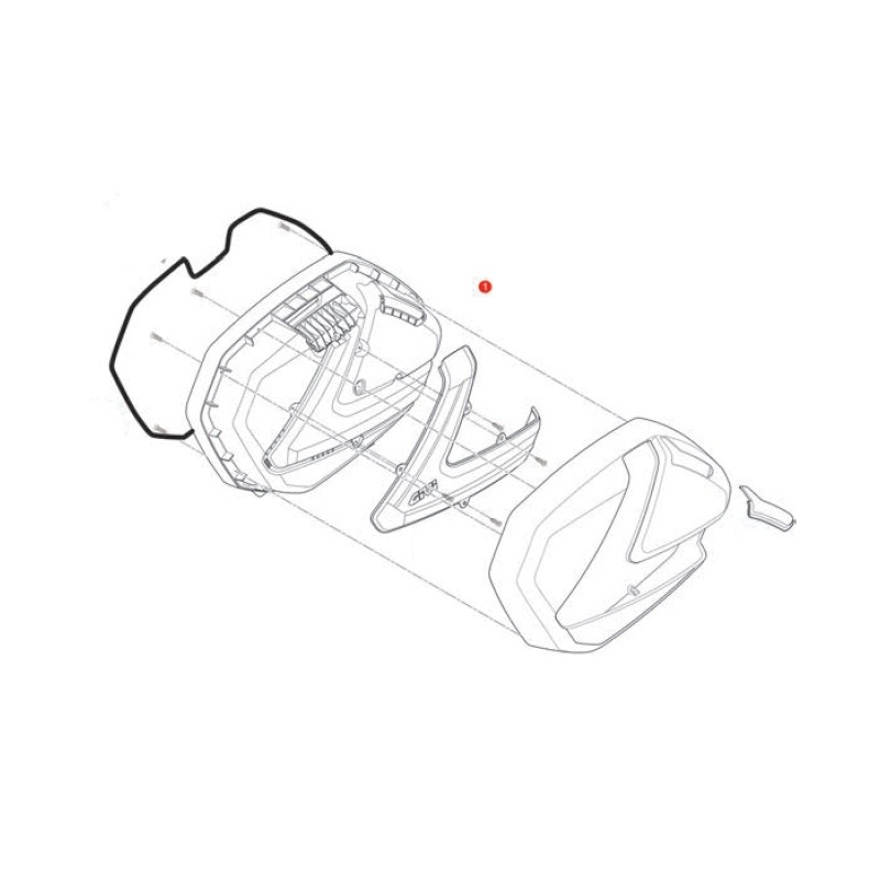 Givi ZV37CNMDX Coperchio destro V37N montato