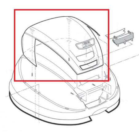 Coperchio bauletto Givi Z370CNR semplice valigie monolock E370