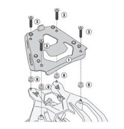 Attacco bauletto Givi SRA5137 su portapacchi originale BMW F900XR e F900R 2020