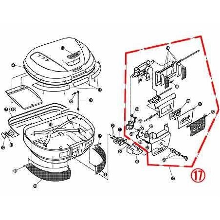 Givi Z682N blocco cerniera per bauletto moto Maxia E52 nera  