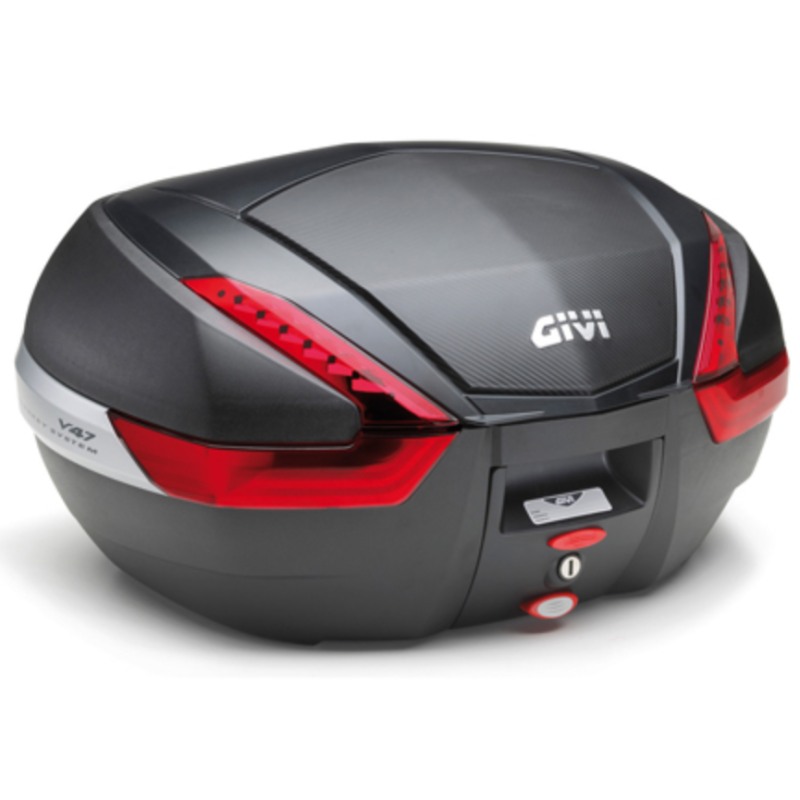 Givi V47NN bauletto Monokey Catadiottro rosso Cover carbonio