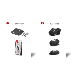 Shad X017PS Kit Pin System per montaggio borse serbatoio da moto Ducati / KTM /Triumph