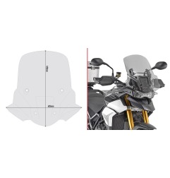 Cupolino alto Givi D6415S per Triumph Tiger 900 Fumè 2,5 cm più alto dell'originale