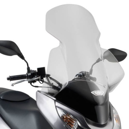 GIVI SCHERMO PCX CON PARAMANI 82 x 58 cm (H x L) da abbinare agli attacchi D323KIT (41 cm più alto dell'originale) Cod. 323DT