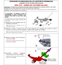 Push&Block H11 Antifurto blocca cavalletto Honda SH125 Mode dal 2021