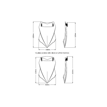 Puig 20733H Parabrezza Touring con deflettore Ducati Multistrada V4