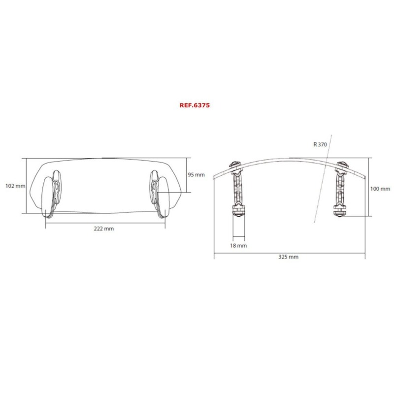 Déflecteur Universel Pare-Brise Moto Puig 20764H - Gris Fumé, Clip-On, Réglable Hauteur Et Inclinaison