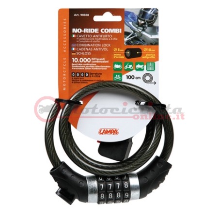 Lampa cavo antifurto NO-RIDE a combinazione cod. 90608