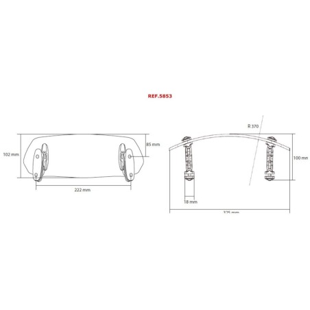 Puig 5853W Spoiler cupolino regolabile Trasparente