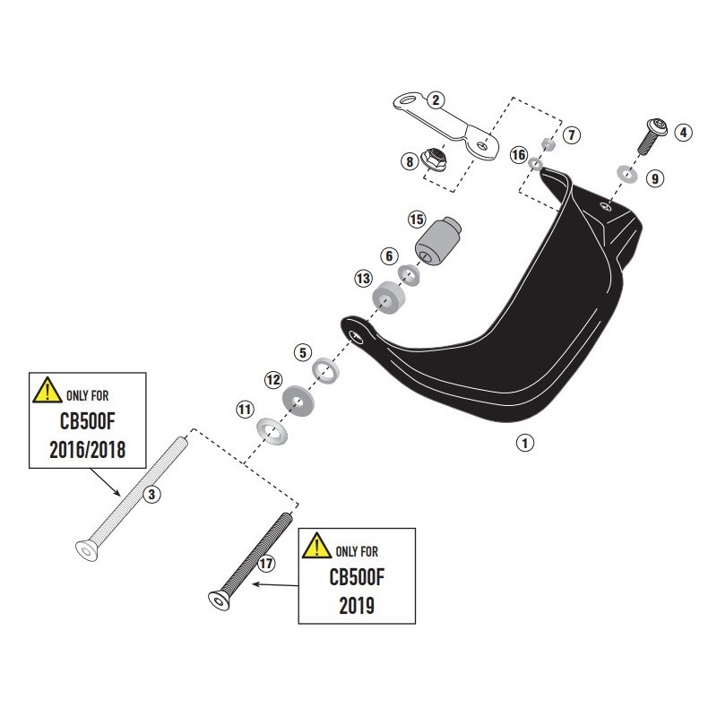 Givi HP1176 Paramani in ABS specifico per Honda CB 500 F (16-)