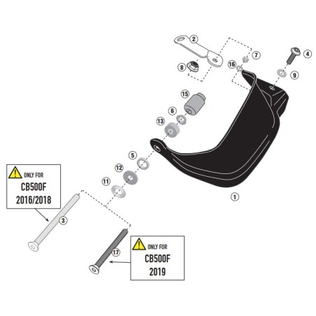 Givi HP1176 Paramani in ABS specifico per Honda CB 500 F (16-)