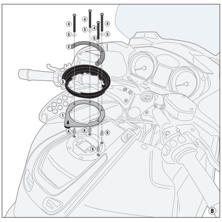 Givi BF47 Flangia per borse da serbatoio Tanklock BMW R 1200 RT (05-13)