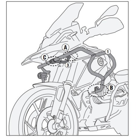 Givi TNH5128 Paramotore tubolare alto BMW R1250GS Nero