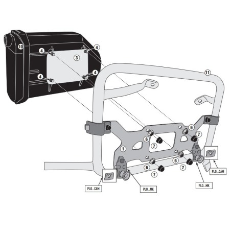 Givi TL1192KIT Kit montaggio Tool Box S250 per Honda NC750X 2021