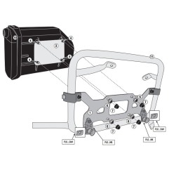 Kappa KTL1192KIT Kit montaggio Tool Box KS250 per Honda NC750X 2021