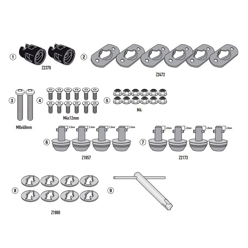 Kappa 09RKITK Kit trasformazione portavaligie laterali in Rimozione Rapida