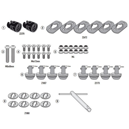 Kappa 09RKITK Kit trasformazione portavaligie laterali in Rimozione Rapida