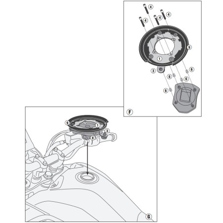 Givi BF61 Flangia borse serbatoio Tanklock Yamaha Tenerè 700 