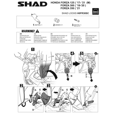 Shad H0FR30SC fissaggio Locks per Honda Forza 125 / 350 dal 2021