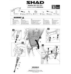 Shad H0SH20SC fissaggio Locks per Honda SH 125 / 150 dal 2020
