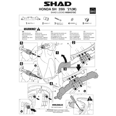 Shad Locks H0SH31SC Antifurto da manubrio Honda SH350 2021