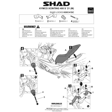 Shad Locks K0XC41SC Antifurto da manubrio Kymco Xciting 400S dal 2018