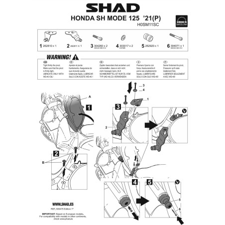 Shad Locks H0SM11SC Antifurto da manubrio Honda SH Mode 2021