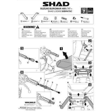 Shad Locks S0BR47SC Antifurto da manubrio Suzuki Burgman 400 dal 2017