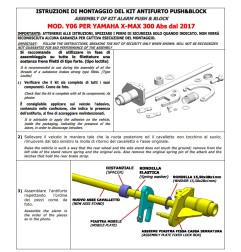 Push&Block Y06 Antifurto Blocca Cavalletto Centrale Per Yamaha X-Max 300 Dal 2017 / Tricity 300 Dal 2021
