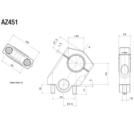 Rizoma AZ451D Riser rialzati e arretrati per BMW R1250GS