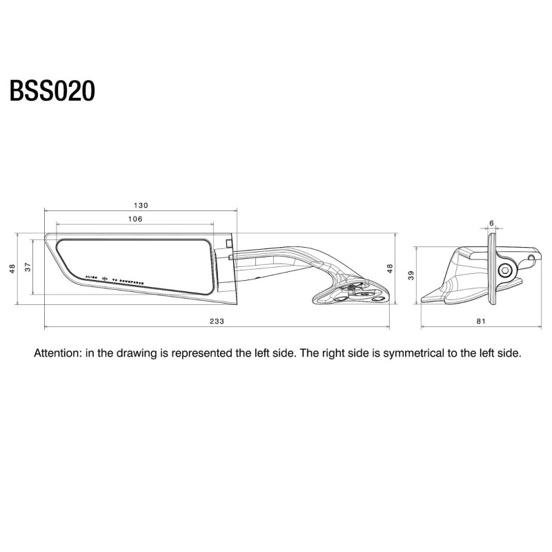 Yamaha R6 Rizoma Specchi retrovisori Neri Rizoma Stealth per Yamaha YZF R6 e R7 dal 2020