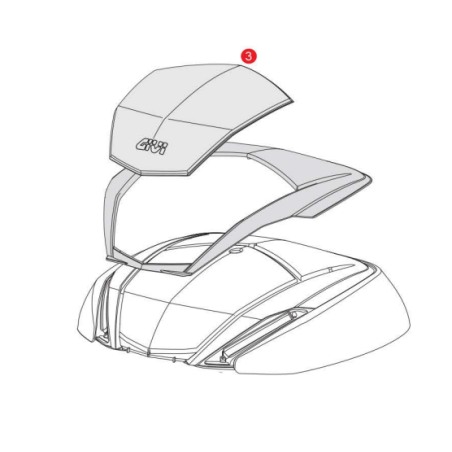 Givi ZV47CNTM Coperchio montato Bauletto V47 Tech