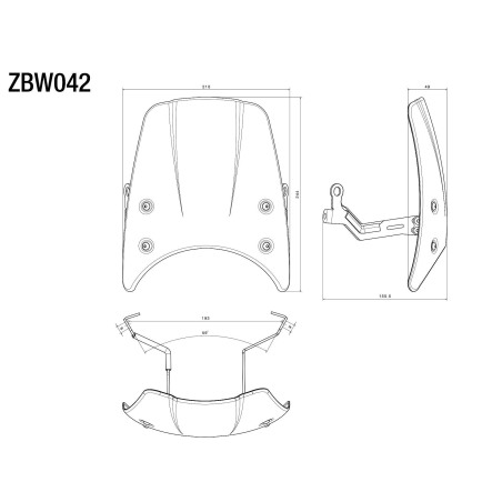 Rizoma ZBW042A Parabrezza BMW R nine T 2014-16