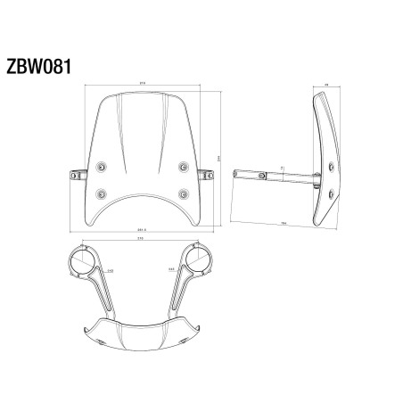 Rizoma ZBW081A Parabrezza con kit montaggio BMW RnineT