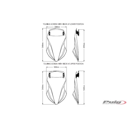 Puig 20753H Cupolino Touring con visiera Honda NC750X 2021 Fumè chiaro