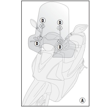 A7054A Givi attacchi per parabrezza 7054A per scooter Sym Symphony