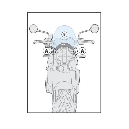 A4124A Givi kit di attacchi per cupolino A200 e A210 su Kawasaki Z900RS