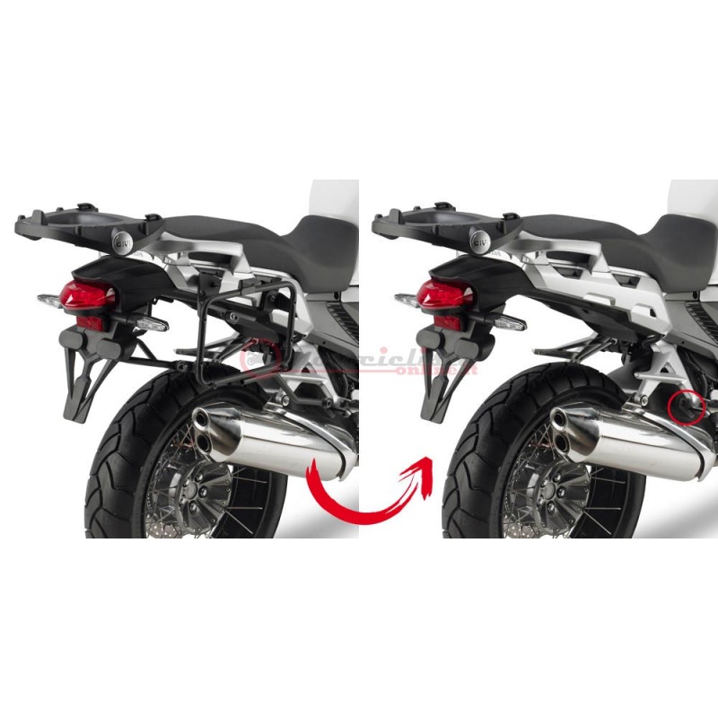 PLR1110 Givi portavaligie laterali con attacco monokey specifico per Honda Crosstourer