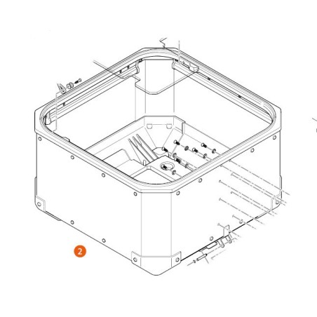 Kappa ZKFR480BFM Fondo montato Bauletto alluminio K Force KFR480B