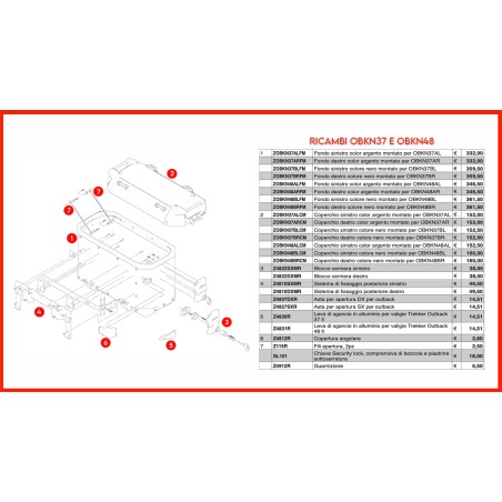 Givi Z2304R Set componenti montati portavaligie PLCAM-PLRCAM